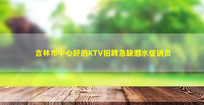 吉林市中心好的KTV招聘急缺酒水促销员